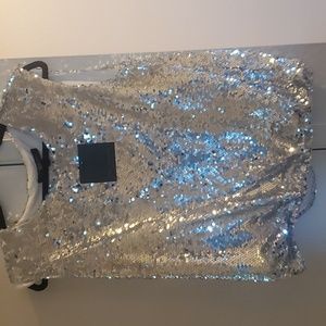 Marc New York silver sequins sleeveless top